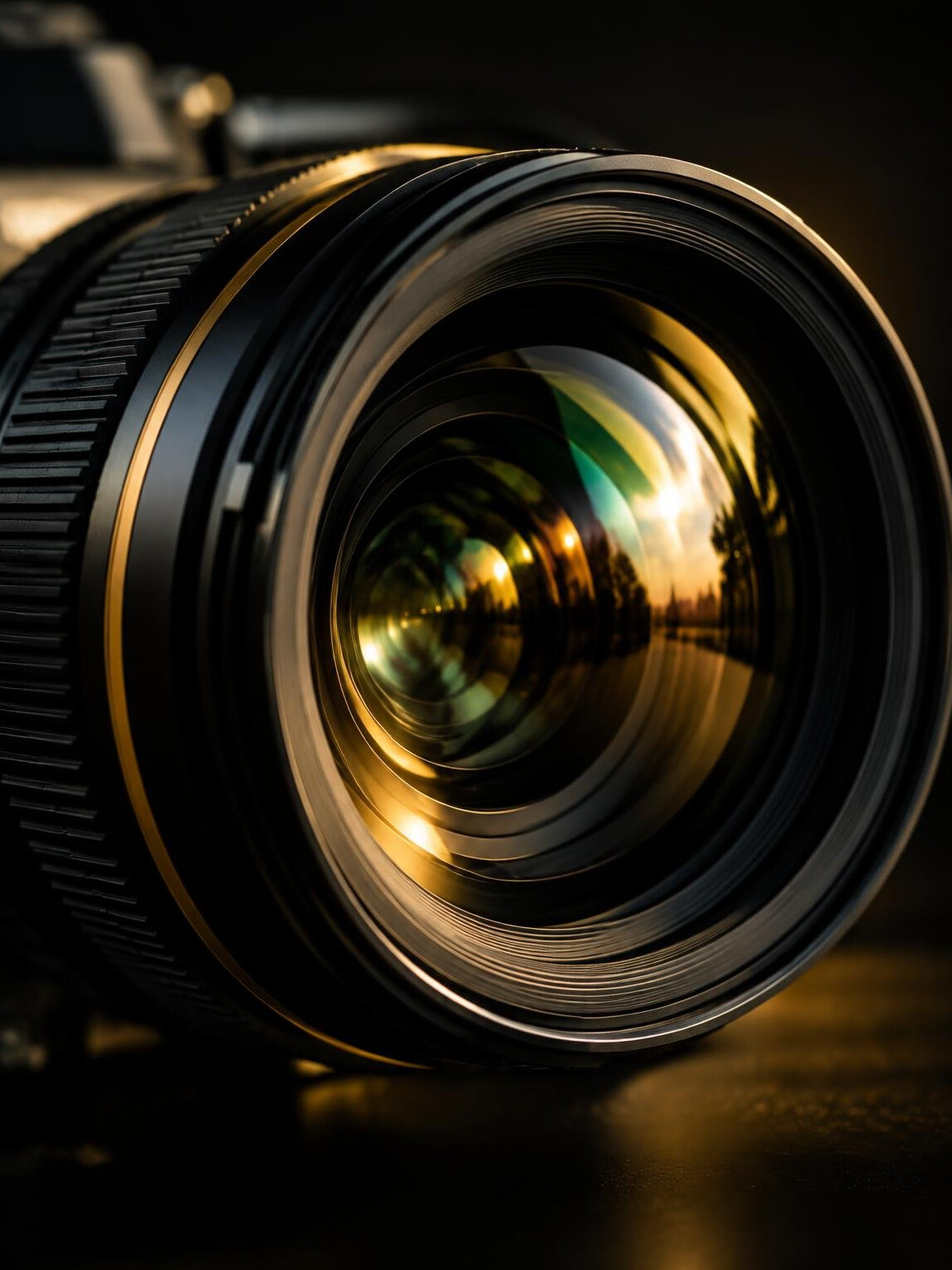 Camera lens close-up